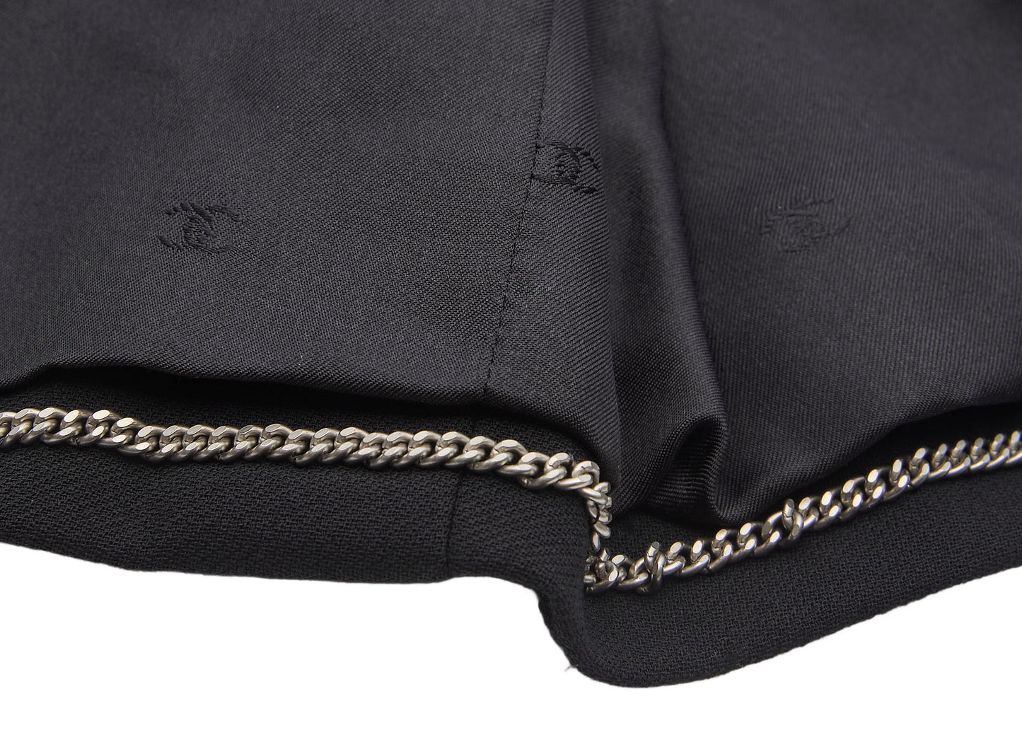 CHANEL Waist Chain Jacket, No Collar, Wool, Black, Gold-Tone Hardware, Pre-Owned - Vintage La Charme