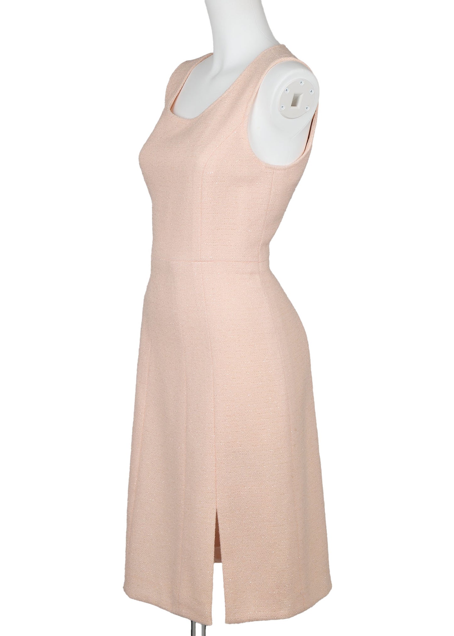CHANEL Jacket Skirt Set, Coco Button, Wool Blend, Pink, Gold-Tone Hardware, Pre-Owned - Vintage La Charme