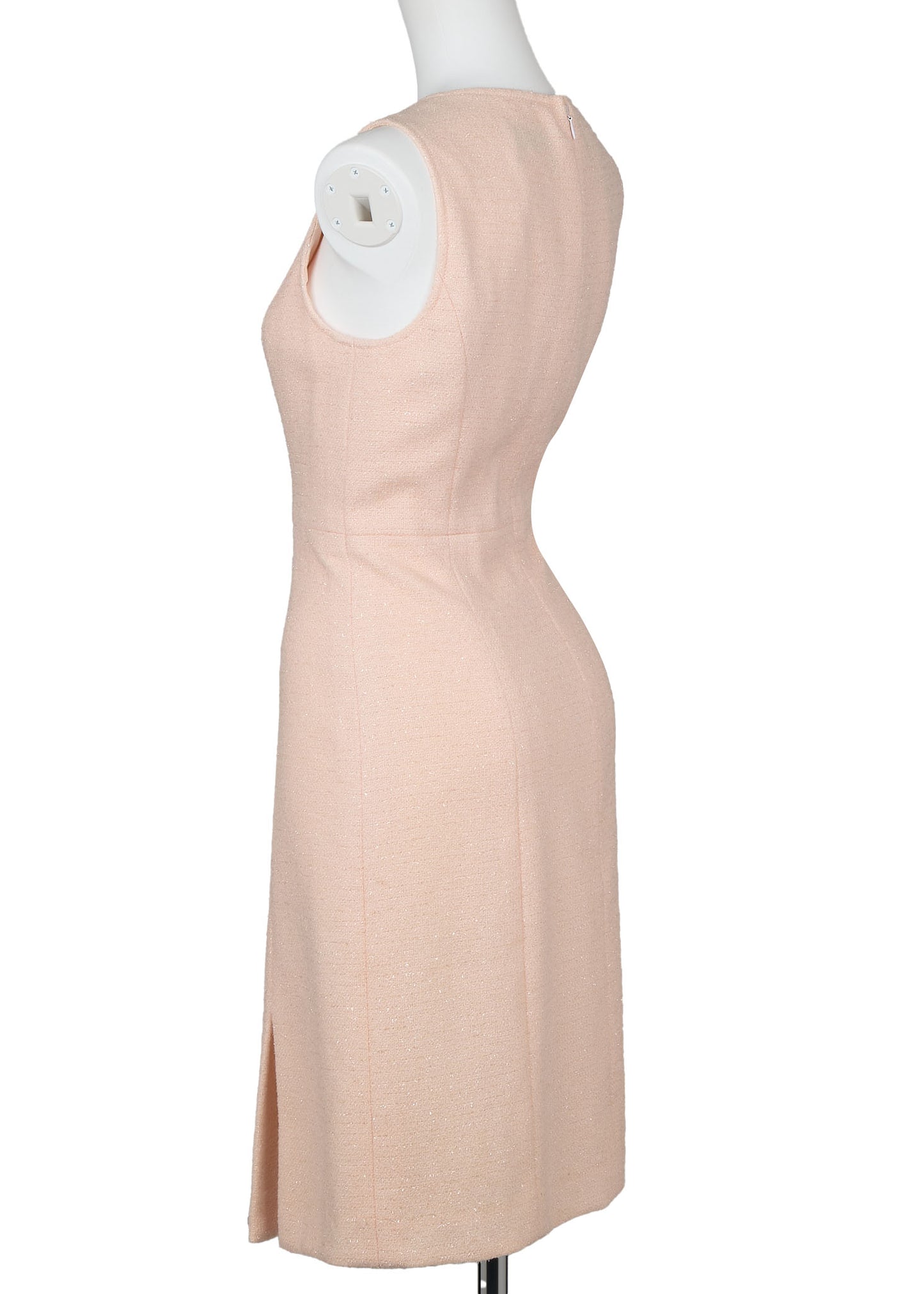 CHANEL Jacket Skirt Set, Coco Button, Wool Blend, Pink, Gold-Tone Hardware, Pre-Owned - Vintage La Charme