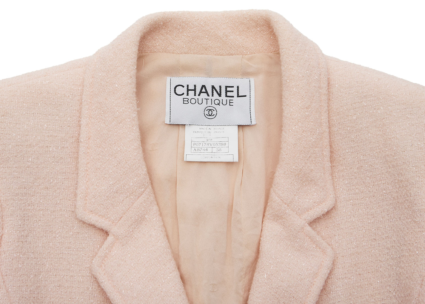 CHANEL Jacket Skirt Set, Coco Button, Wool Blend, Pink, Gold-Tone Hardware, Pre-Owned - Vintage La Charme