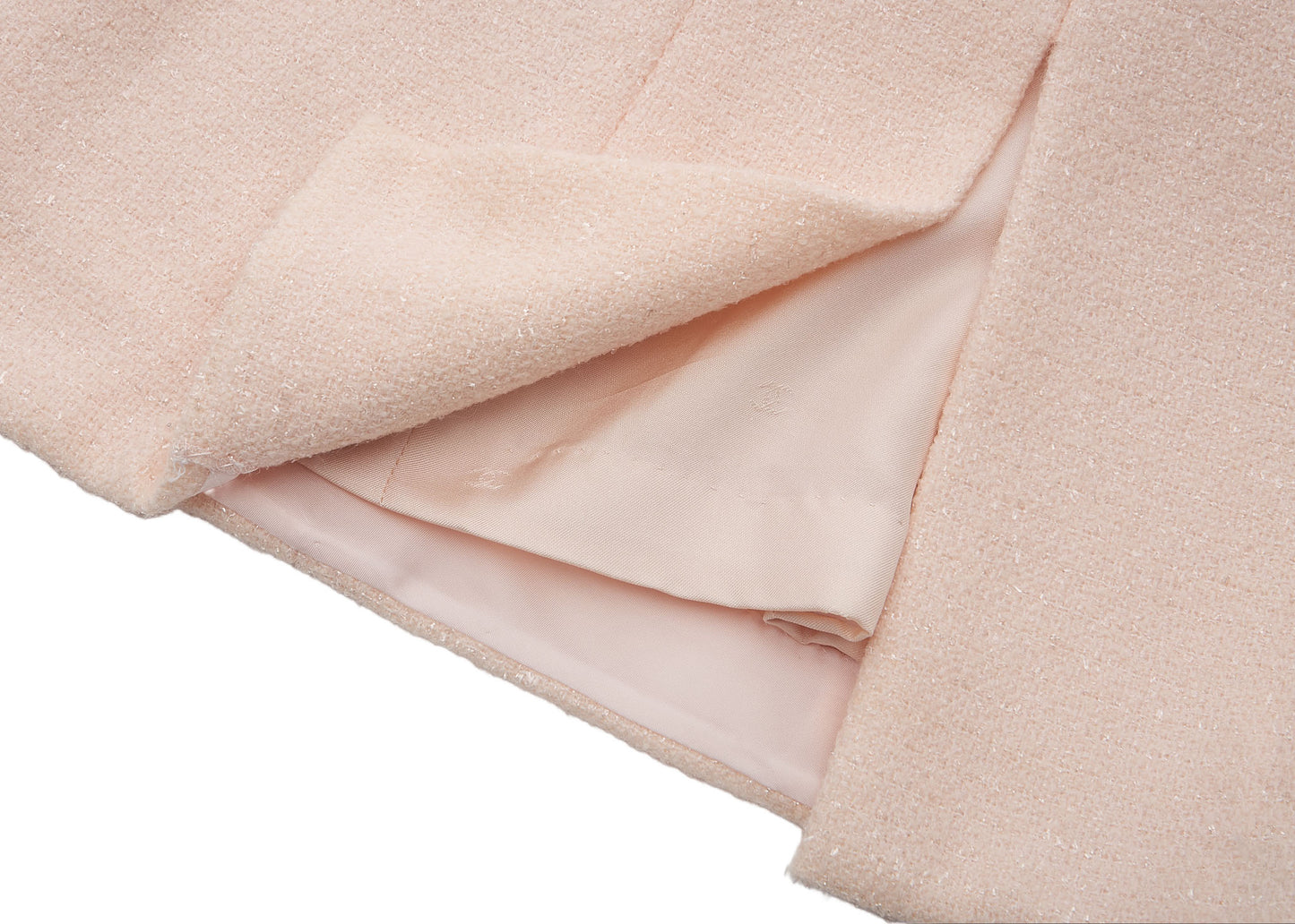 CHANEL Jacket Skirt Set, Coco Button, Wool Blend, Pink, Gold-Tone Hardware, Pre-Owned - Vintage La Charme