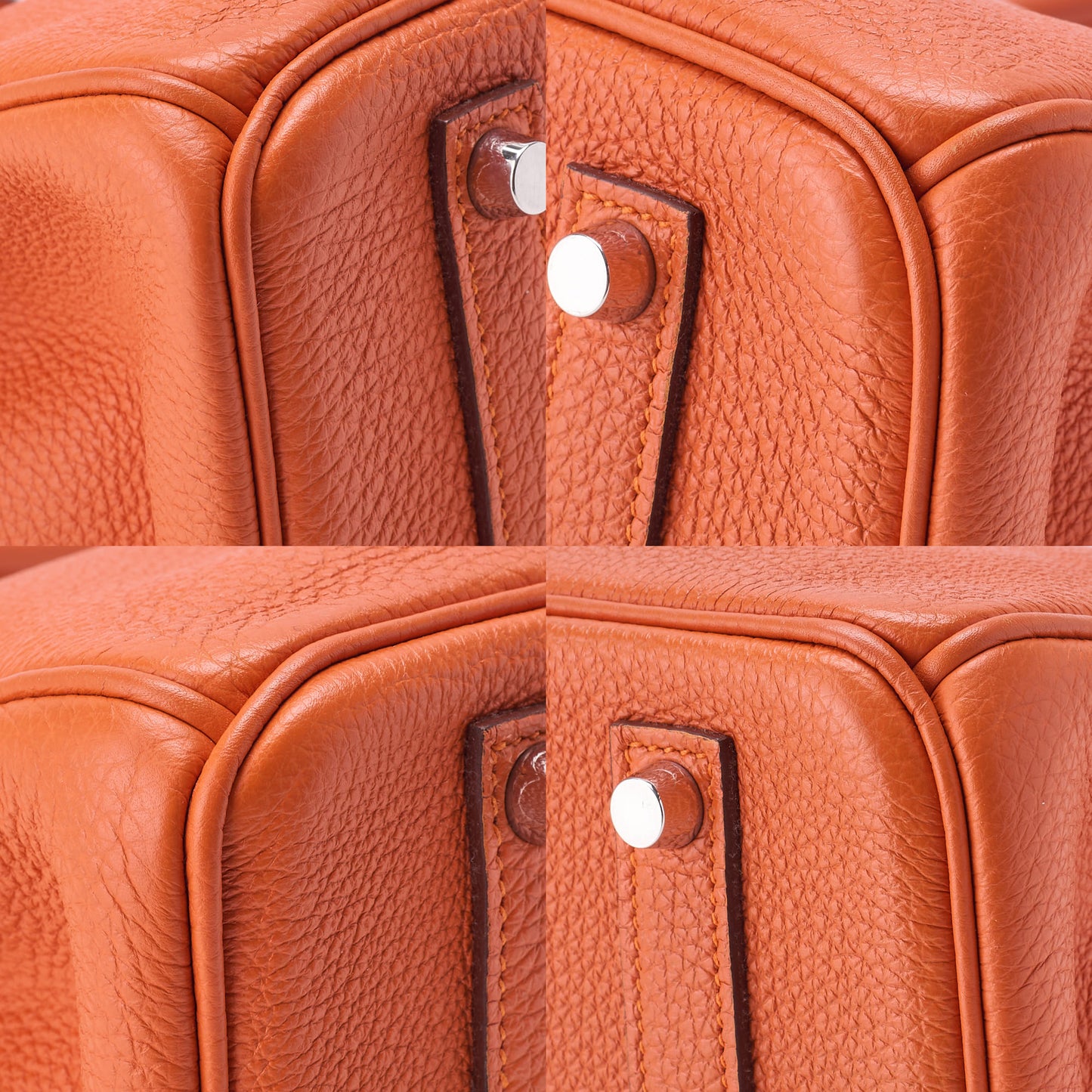 HERMES Birkin 35 Handbag Togo Orange Silver-Tone Hardware Pre-Owned - Vintage La Charme