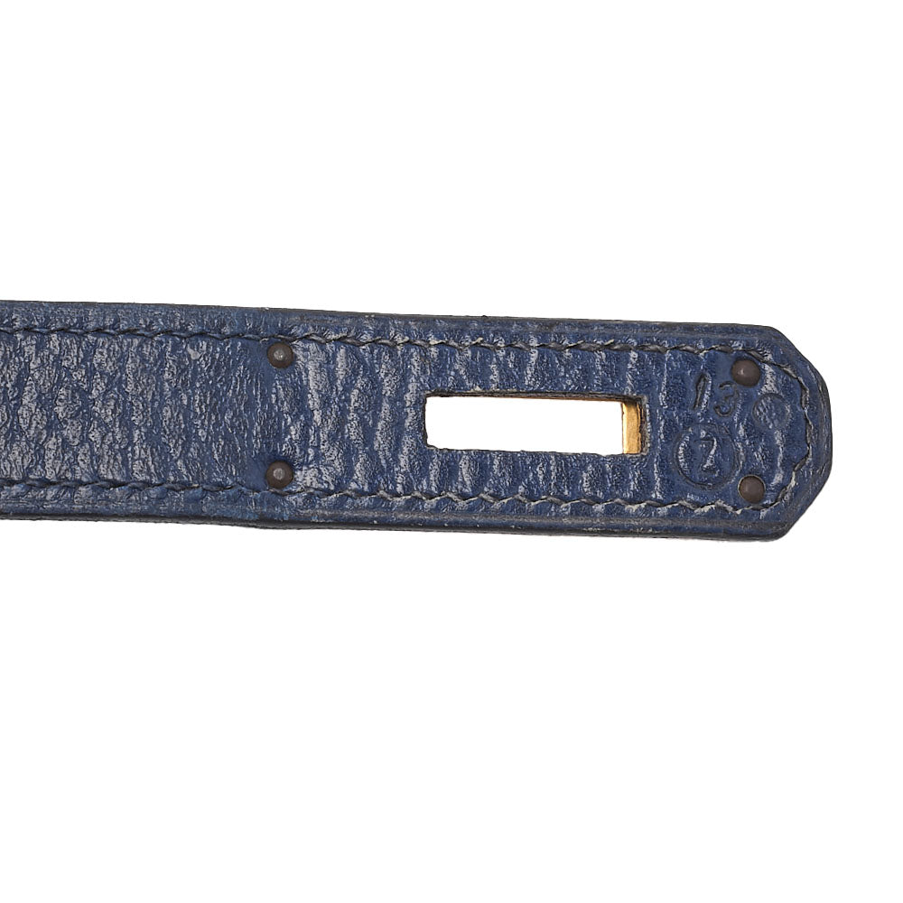 HERMES Birkin 35 Handbag, Ardennes Leather, Navy, Gold-Tone Hardware, Pre-Owned - Vintage La Charme