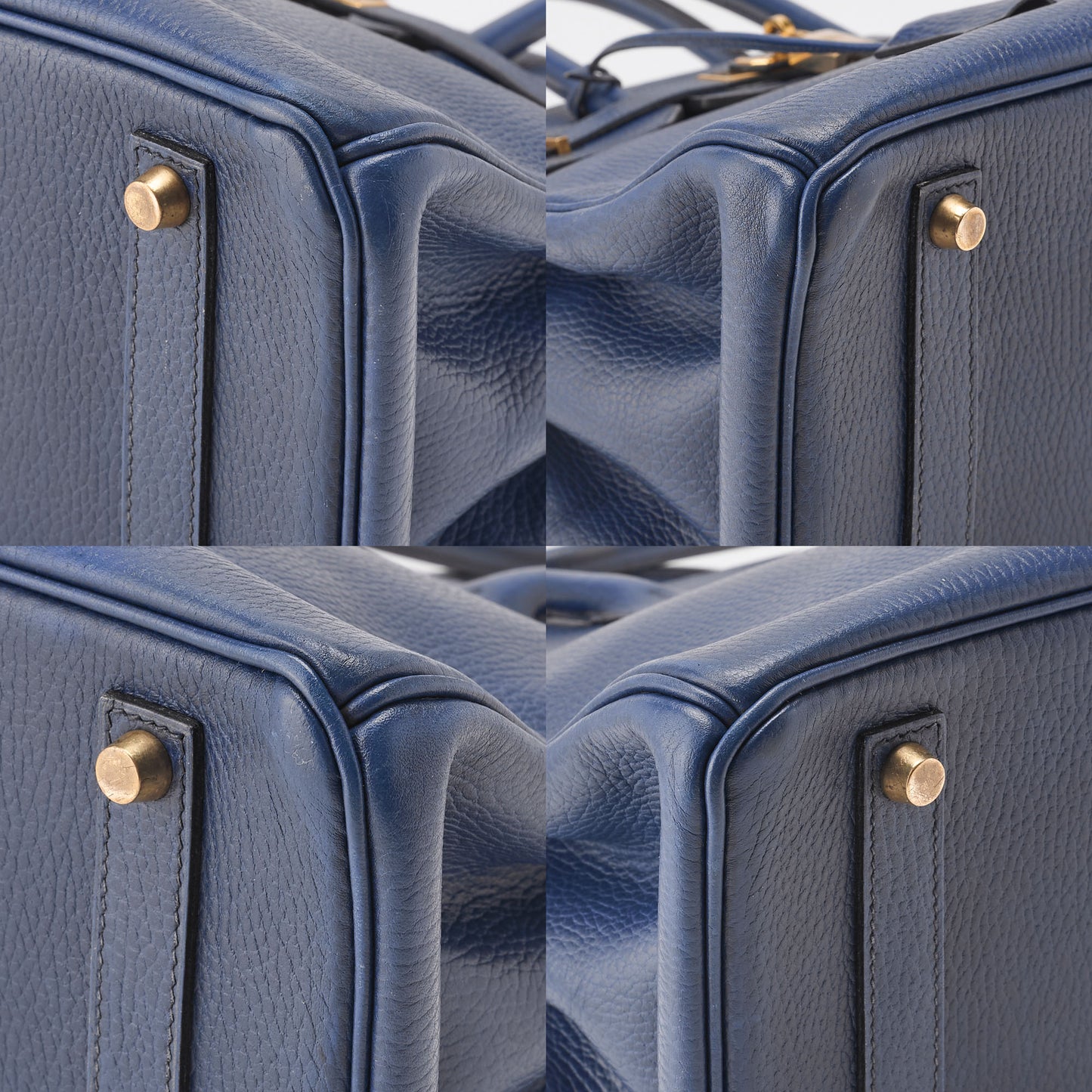 HERMES Birkin 35 Handbag, Ardennes Leather, Navy, Gold-Tone Hardware, Pre-Owned - Vintage La Charme