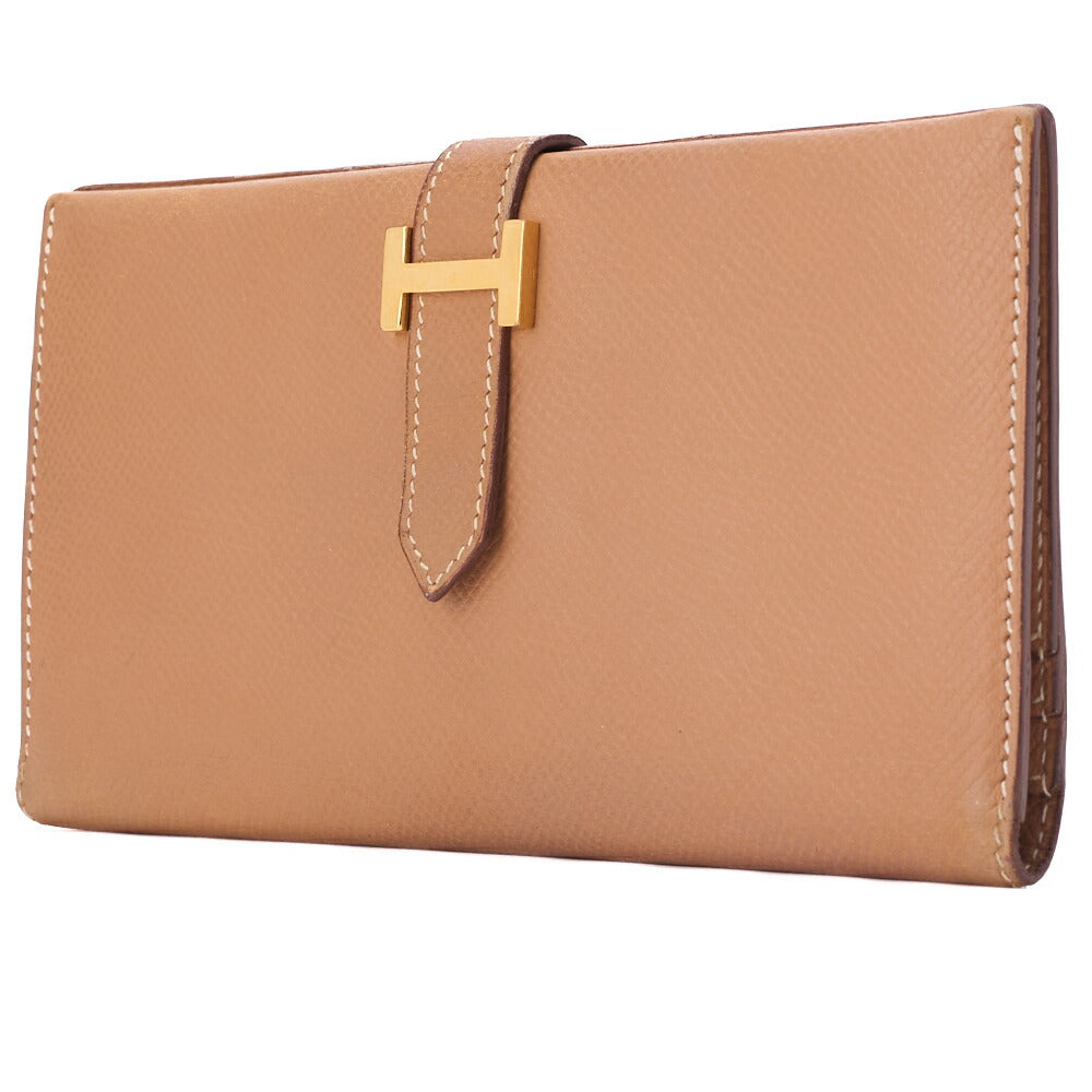 HERMES Bairn Classic Bi-Fold Long Wallet Epson Gold, Gold, Gold-Tone Hardware, Pre-Owned - Vintage La Charme