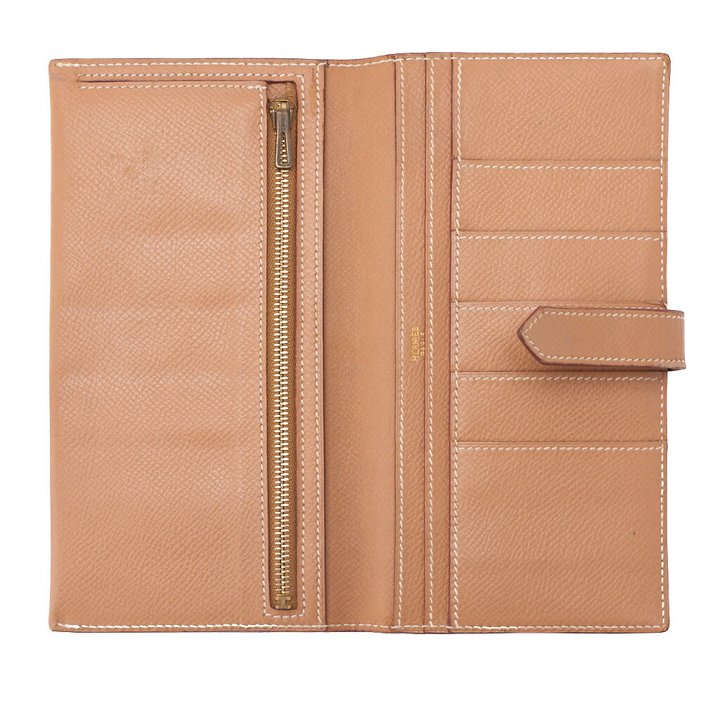 HERMES Bairn Classic Bi-Fold Long Wallet Epson Gold, Gold, Gold-Tone Hardware, Pre-Owned - Vintage La Charme