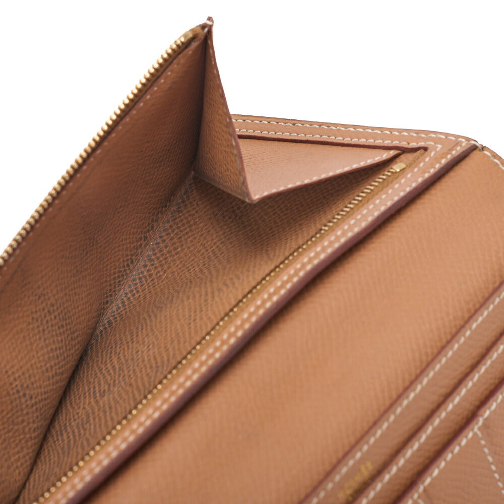 HERMES Bairn Classic Bi-Fold Long Wallet Epson Gold, Gold, Gold-Tone Hardware, Pre-Owned - Vintage La Charme