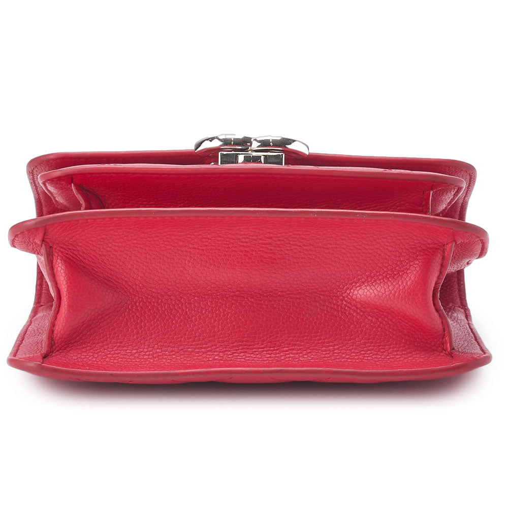 CHANEL Shoulder Bag Tote Bag Matelasse Coco Push Lock Chain Shoulder Caviar Skin Red Silver-Tone Hardware Pre-Owned - Vintage La Charme