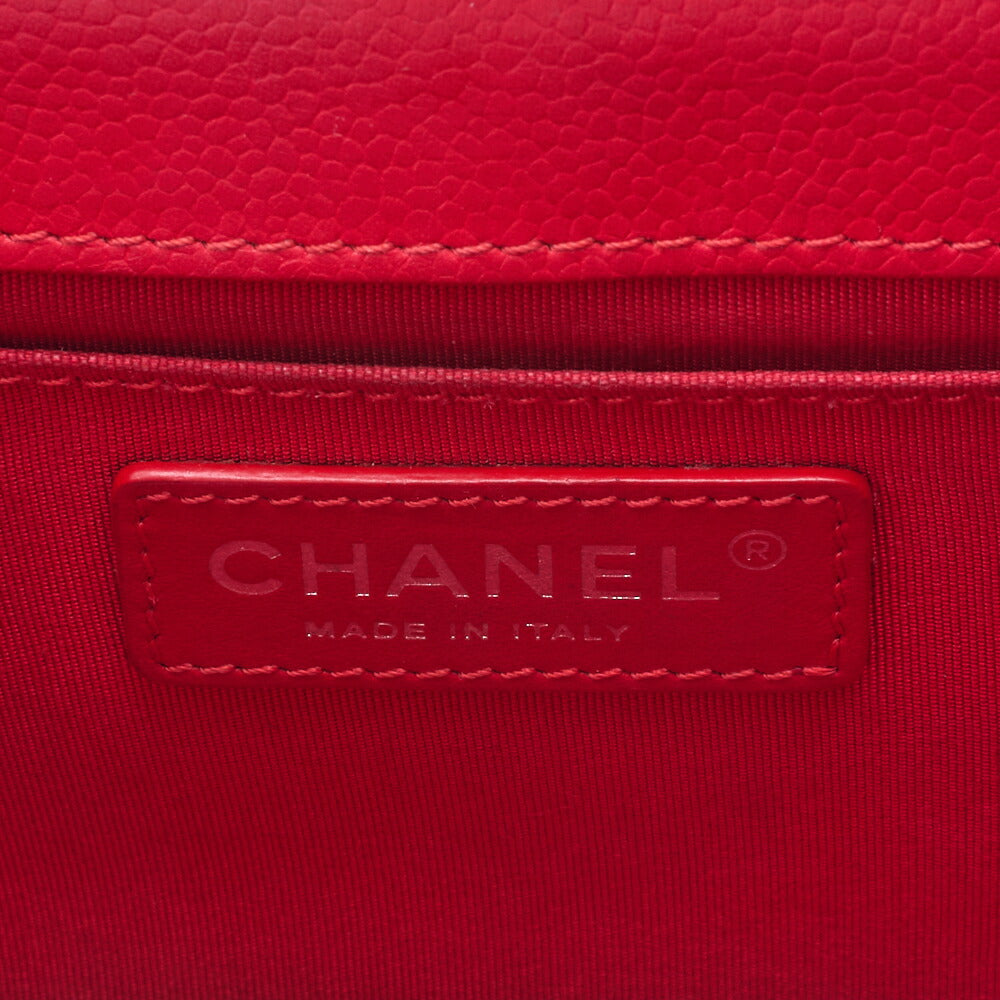 CHANEL Shoulder Bag Tote Bag Matelasse Coco Push Lock Chain Shoulder Caviar Skin Red Silver-Tone Hardware Pre-Owned - Vintage La Charme