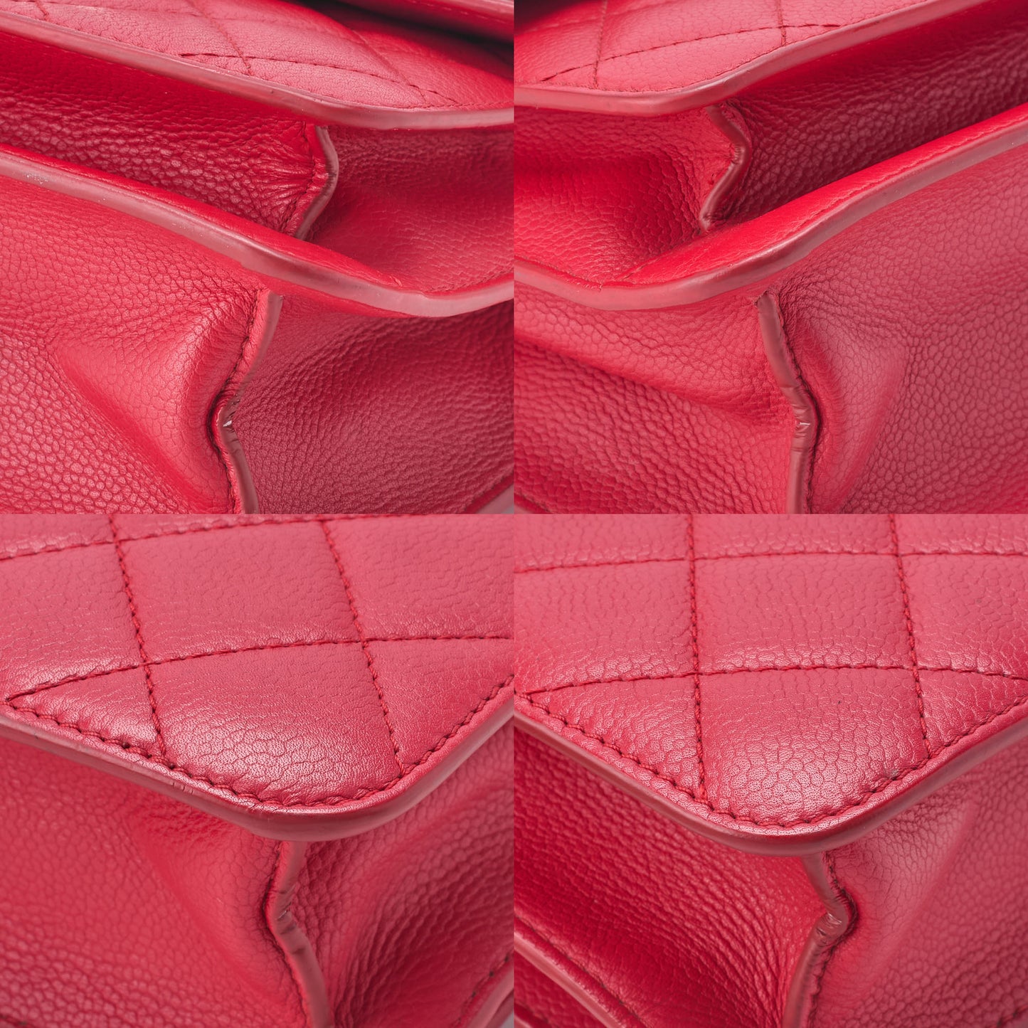 CHANEL Shoulder Bag Tote Bag Matelasse Coco Push Lock Chain Shoulder Caviar Skin Red Silver-Tone Hardware Pre-Owned - Vintage La Charme