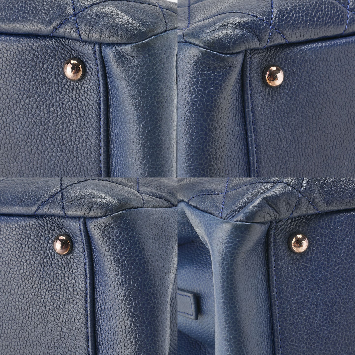 CHANEL Shoulder Bag, Matelasse, Caviar Skin, Navy, Silver-Tone Hardware, Pre-Owned - Vintage La Charme