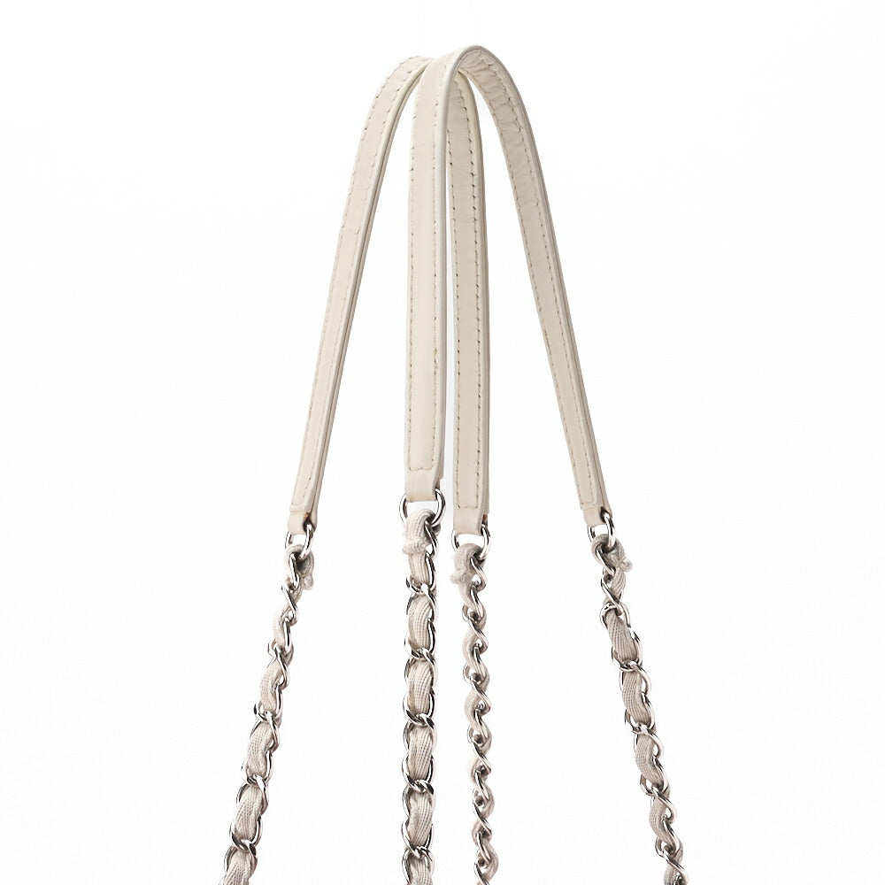 CHANEL Tote Bag Deauville MM Canvas Pink Silver-Tone Hardware Pre-Owned - Vintage La Charme
