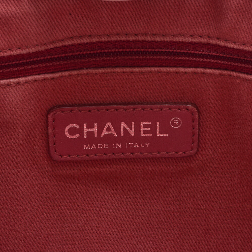 CHANEL Tote Bag Deauville MM Canvas Pink Silver-Tone Hardware Pre-Owned - Vintage La Charme