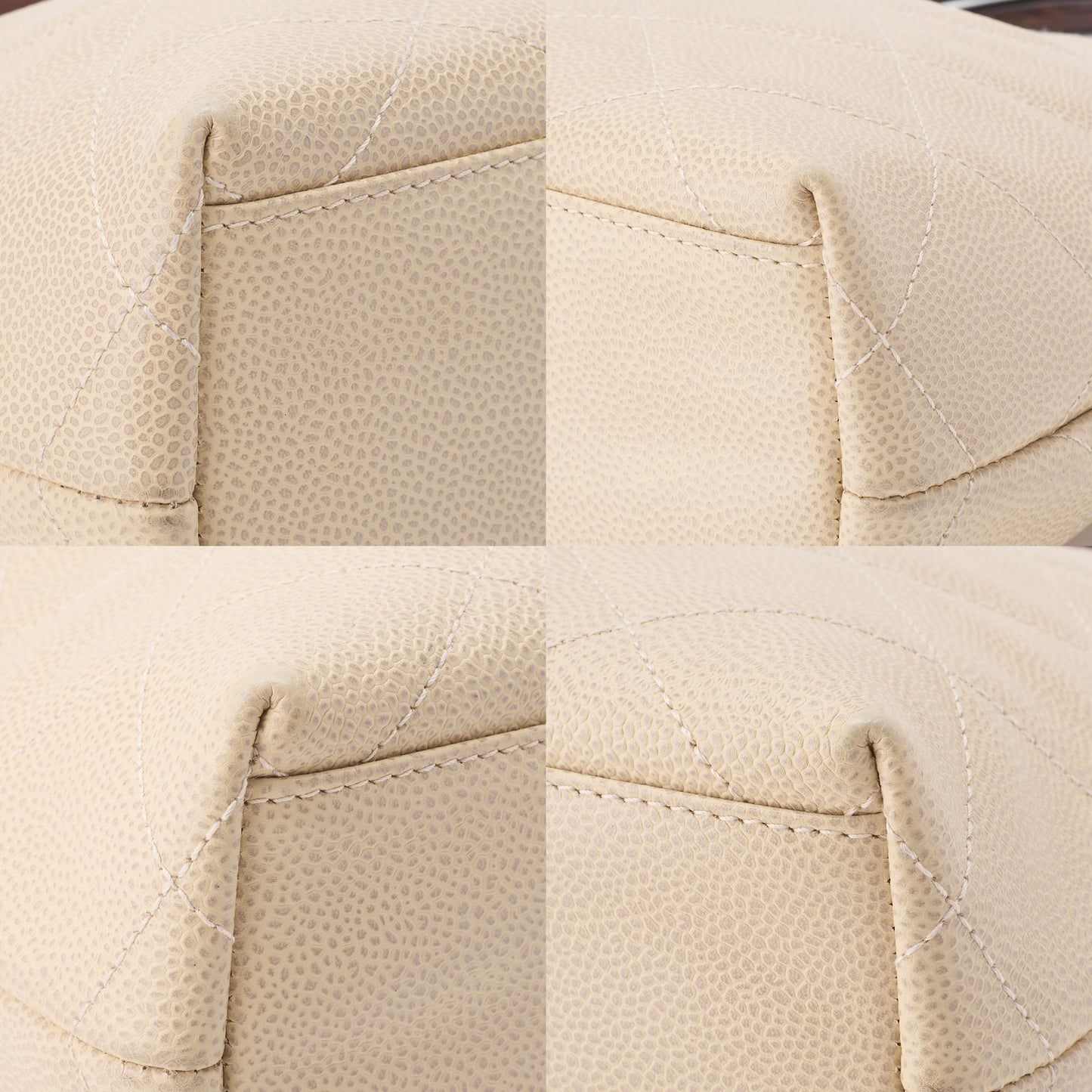 CHANEL Handbag, Matelasse Coco Mark Wood Pattern, Caviar Skin, Beige, Gold-Tone Hardware, Pre-Owned - Vintage La Charme