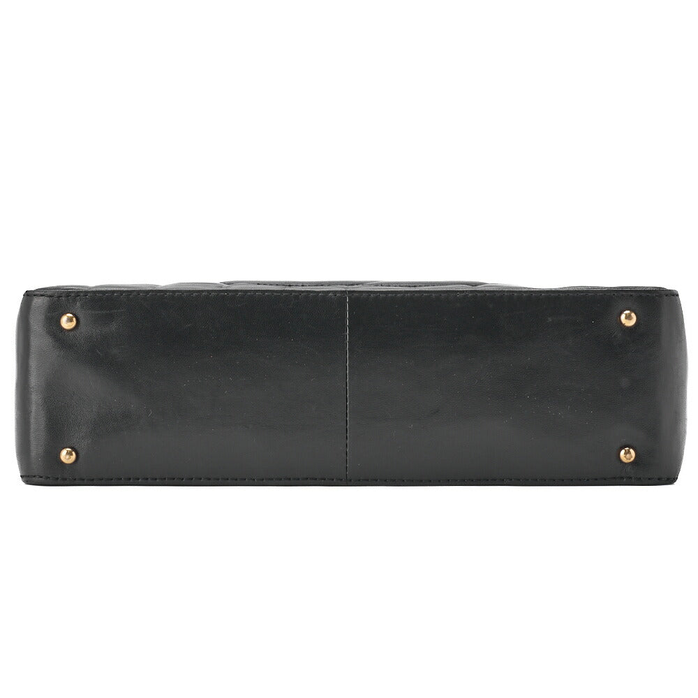 CHANEL Shoulder Bag Chocolate Bar Coco Mark Lambskin Black Gold-Tone Hardware Pre-Owned - Vintage La Charme