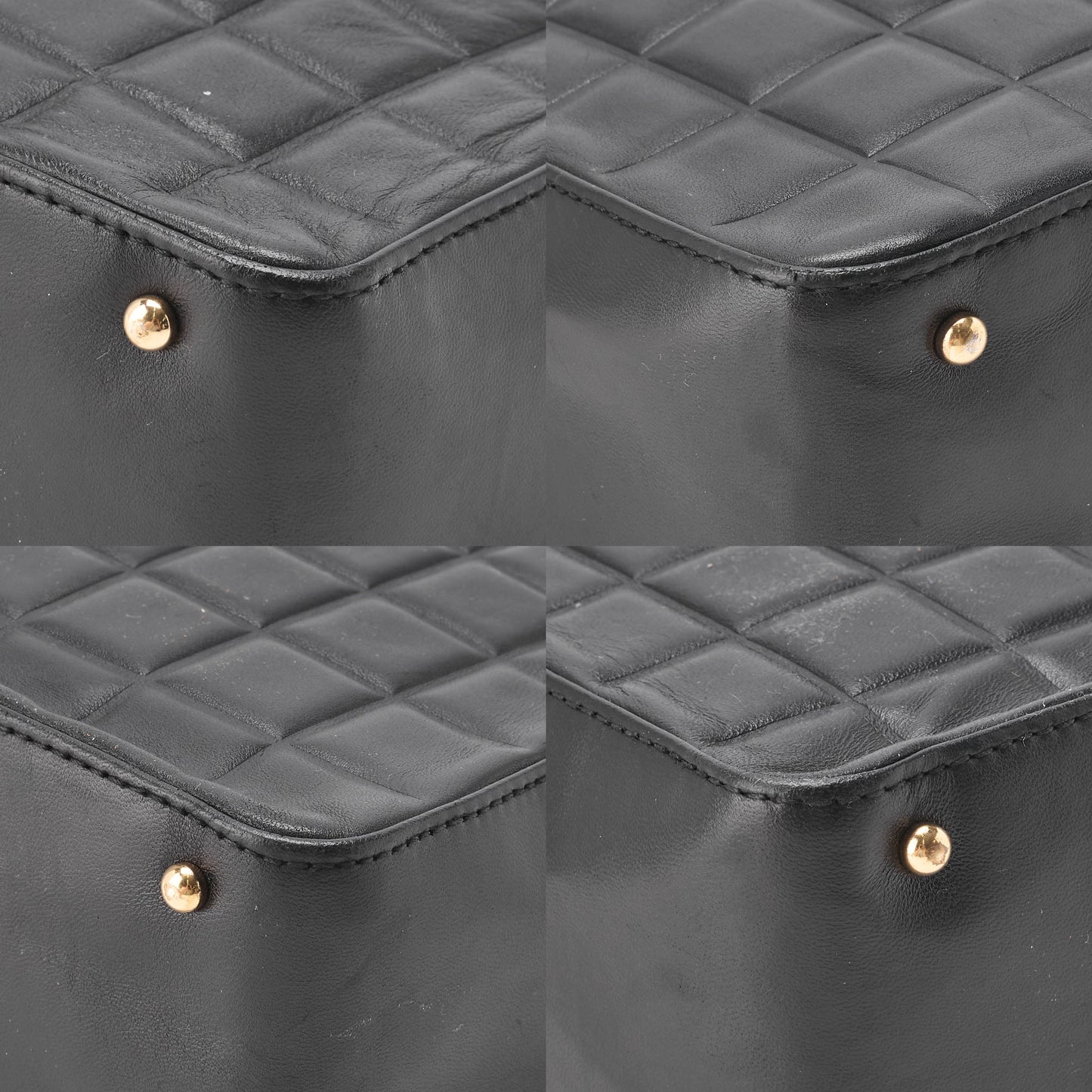 CHANEL Shoulder Bag Chocolate Bar Coco Mark Lambskin Black Gold-Tone Hardware Pre-Owned - Vintage La Charme