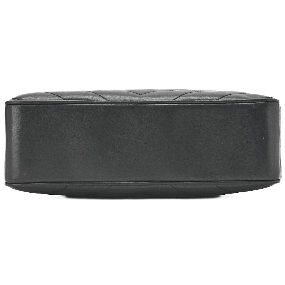 CHANEL Chain Hand Bag V-Stitch Calfskin Black Gold-Tone Hardware Pre-Owned - Vintage La Charme