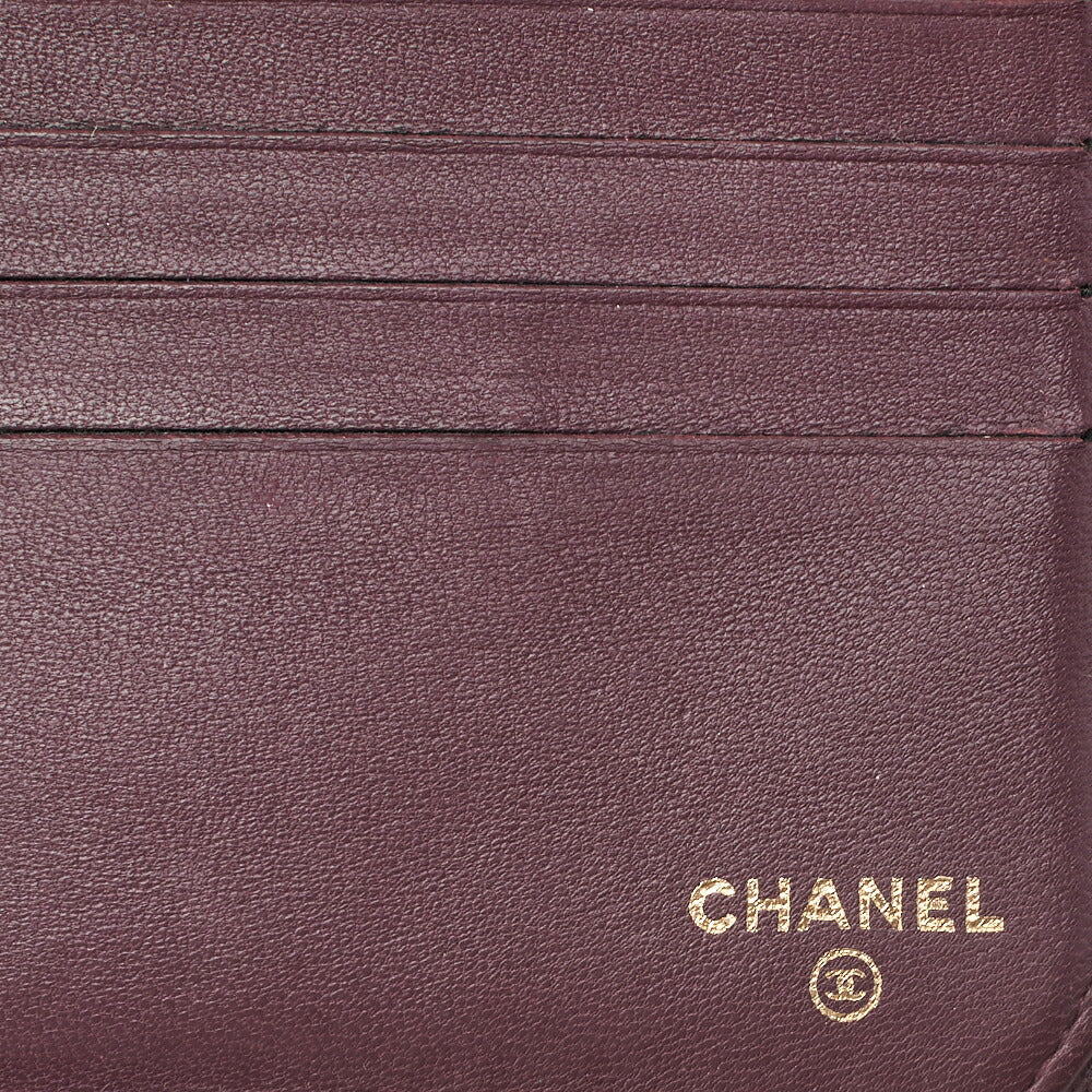 CHANEL Bi-Fold Long Wallet Matelasse Lambskin Bordeaux Gold-Tone Hardware Pre-Owned - Vintage La Charme