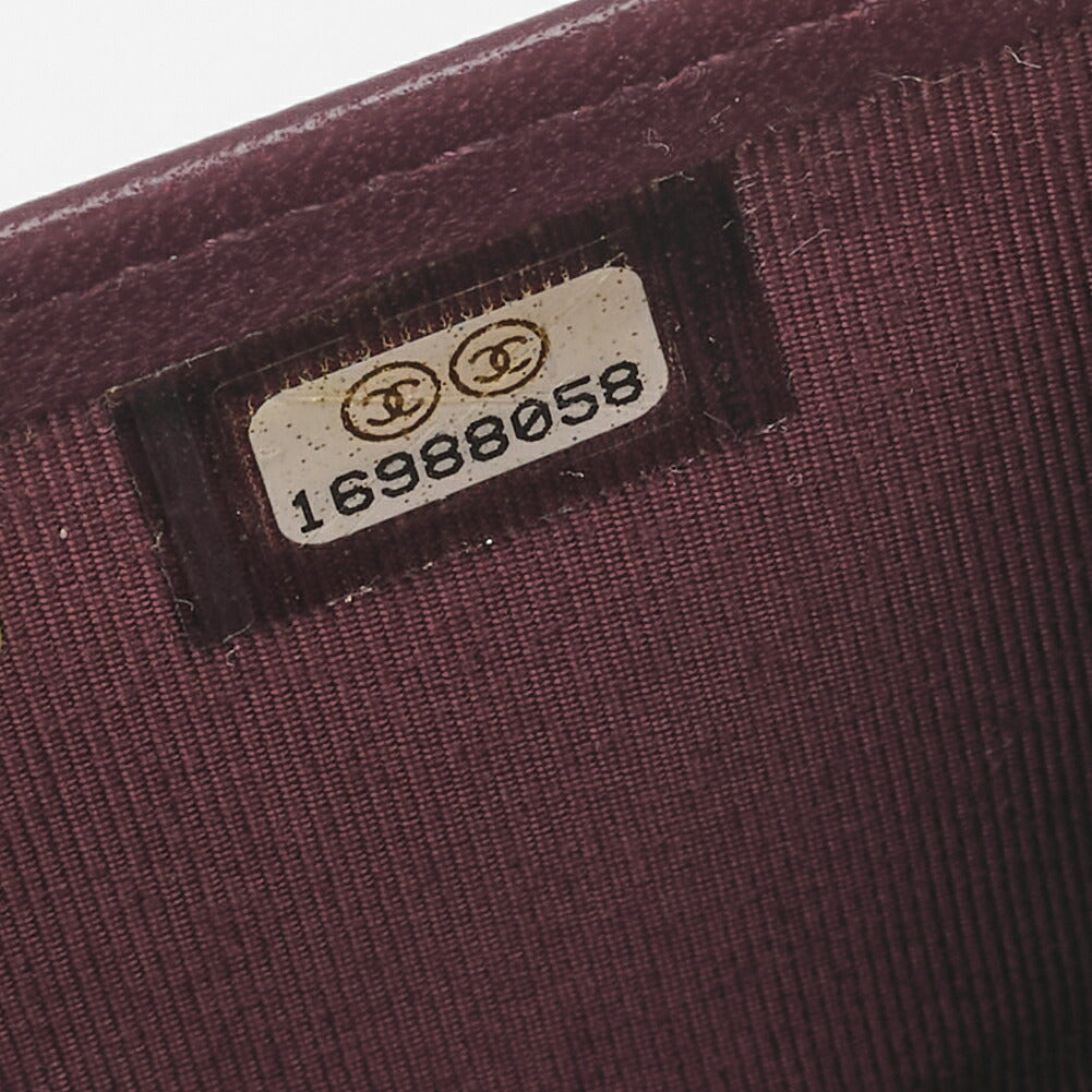 CHANEL Bi-Fold Long Wallet Matelasse Lambskin Bordeaux Gold-Tone Hardware Pre-Owned - Vintage La Charme