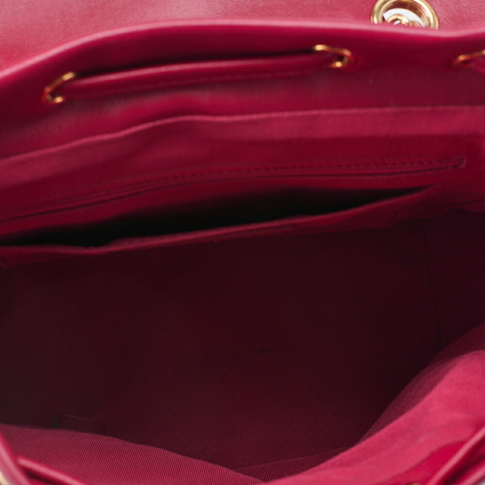 CHANEL Shoulder Backpack Bag V Stitch Turn Lock Lambskin Pink Gold-Tone Hardware Pre-Owned - Vintage La Charme