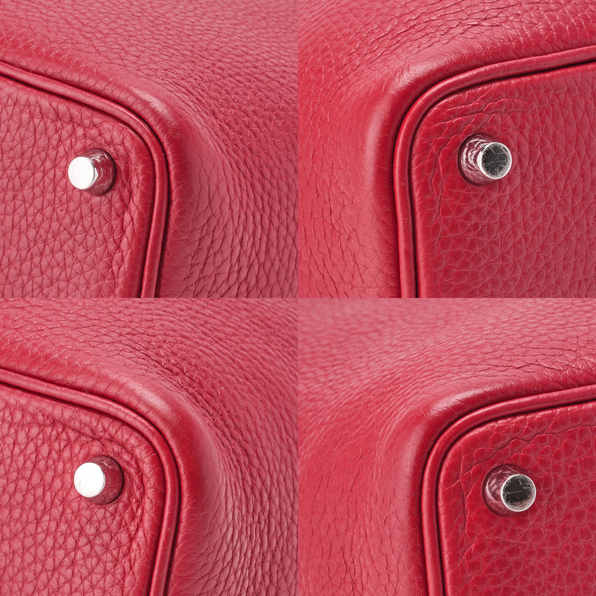 HERMES Picotin Lock PM Handbag, Tryon Clemence, Rouge Casaque, Silver-Tone Hardware, Pre-Owned - Vintage La Charme