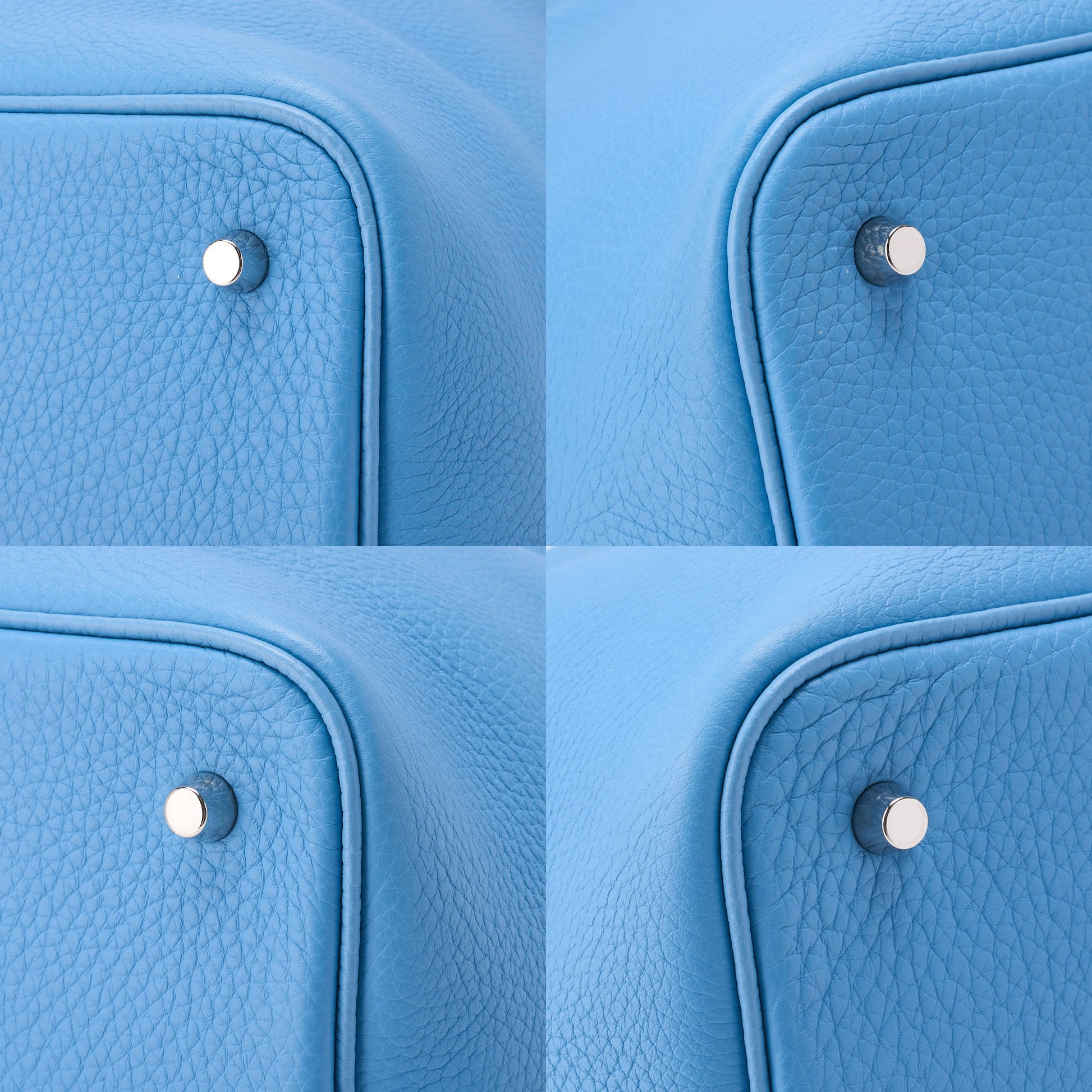 HERMES Picotin Lock MM Handbag Tryon Leather Blue de Nord Silver-Tone Hardware Pre-Owned - Vintage La Charme