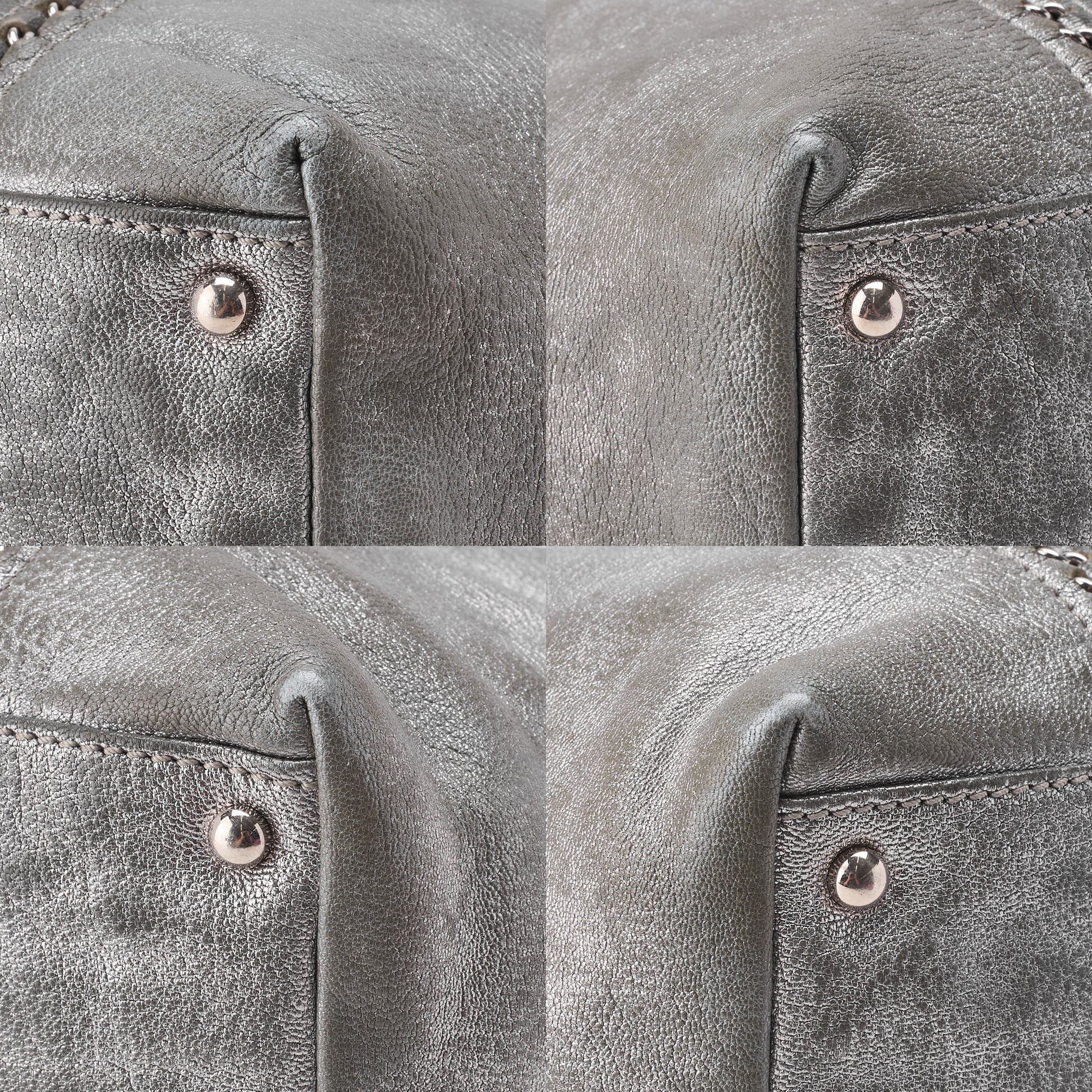 CHANEL Chain Hand Bag, Luxury Line, Coco Mark, Soft Caviar, Silver, Silver-Tone Hardware, Pre-Owned - Vintage La Charme