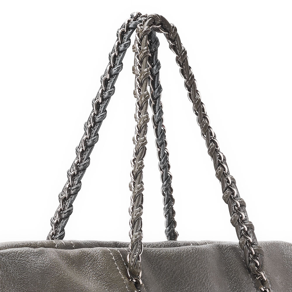 CHANEL Chain Hand Bag, Luxury Line, Coco Mark, Soft Caviar, Silver, Silver-Tone Hardware, Pre-Owned - Vintage La Charme