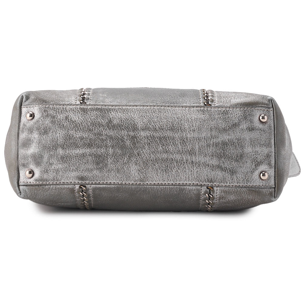 CHANEL Chain Hand Bag, Luxury Line, Coco Mark, Soft Caviar, Silver, Silver-Tone Hardware, Pre-Owned - Vintage La Charme