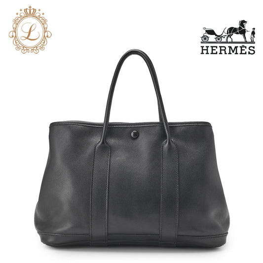 HERMES Garden Party TPM Tote Bag Swift Black Silver-Tone Hardware Pre-Owned - Vintage La Charme