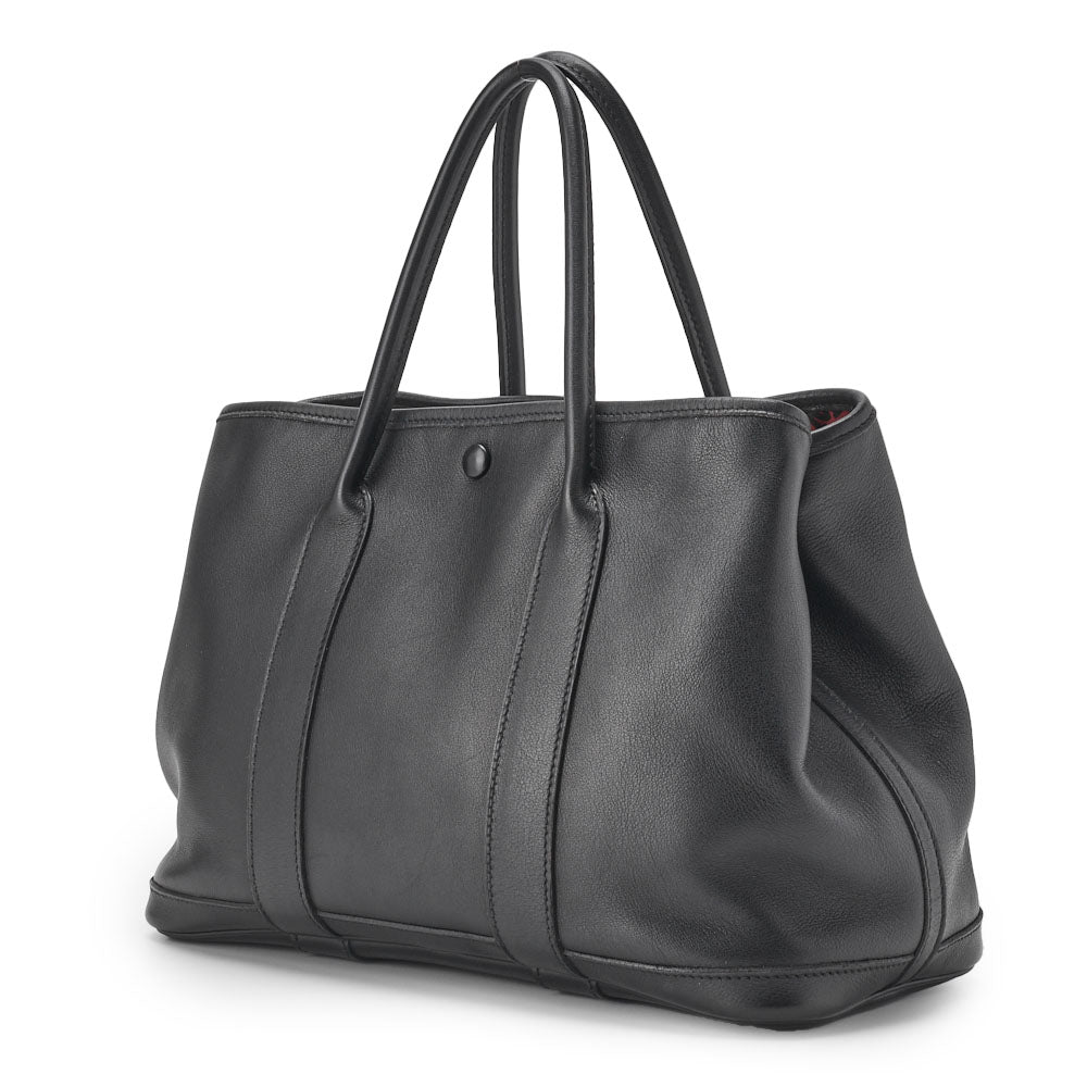 HERMES Garden Party TPM Tote Bag Swift Black Silver-Tone Hardware Pre-Owned - Vintage La Charme