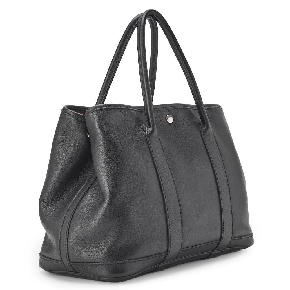 HERMES Garden Party TPM Tote Bag Swift Black Silver-Tone Hardware Pre-Owned - Vintage La Charme