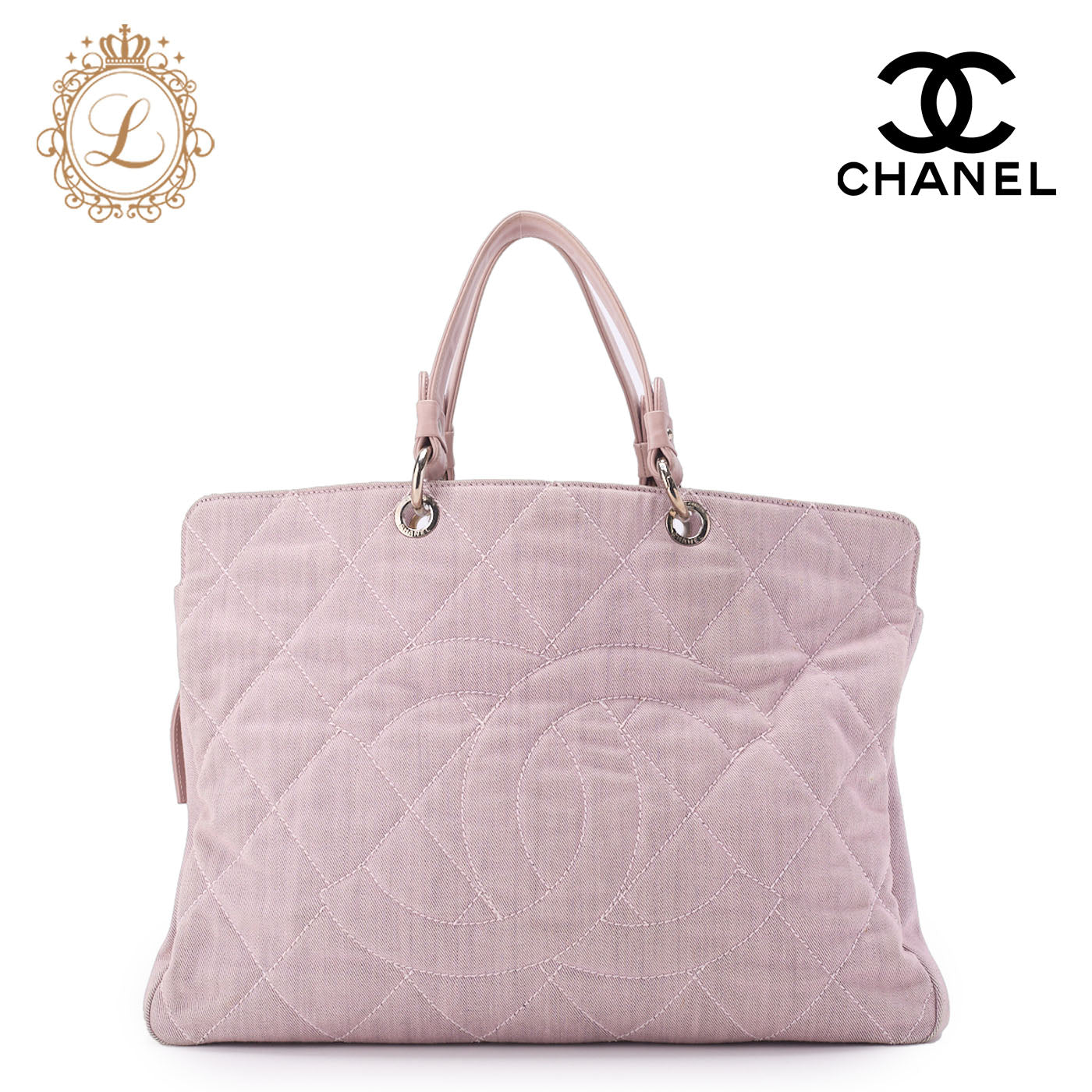 CHANEL Shoulder Bag Handbag Matelasse Coco Mark Canvas Pink Silver-Tone Hardware Pre-Owned - Vintage La Charme