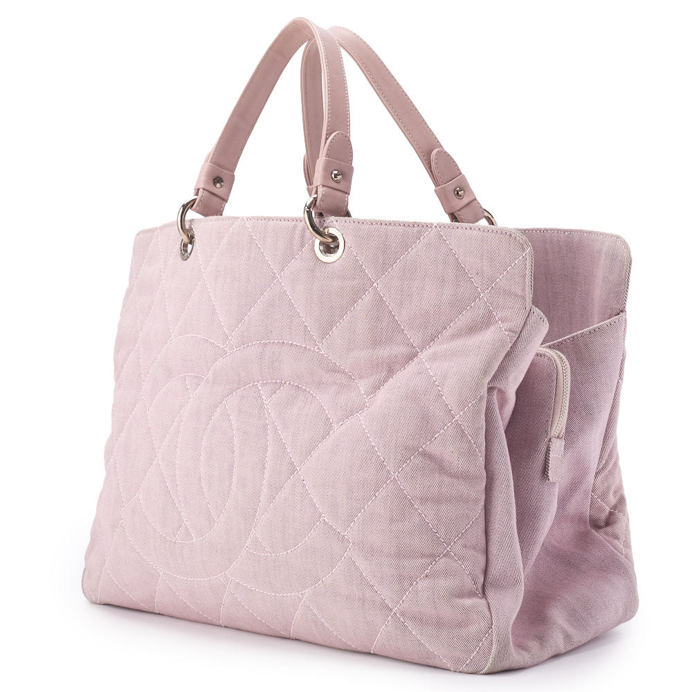 CHANEL Shoulder Bag Handbag Matelasse Coco Mark Canvas Pink Silver-Tone Hardware Pre-Owned - Vintage La Charme