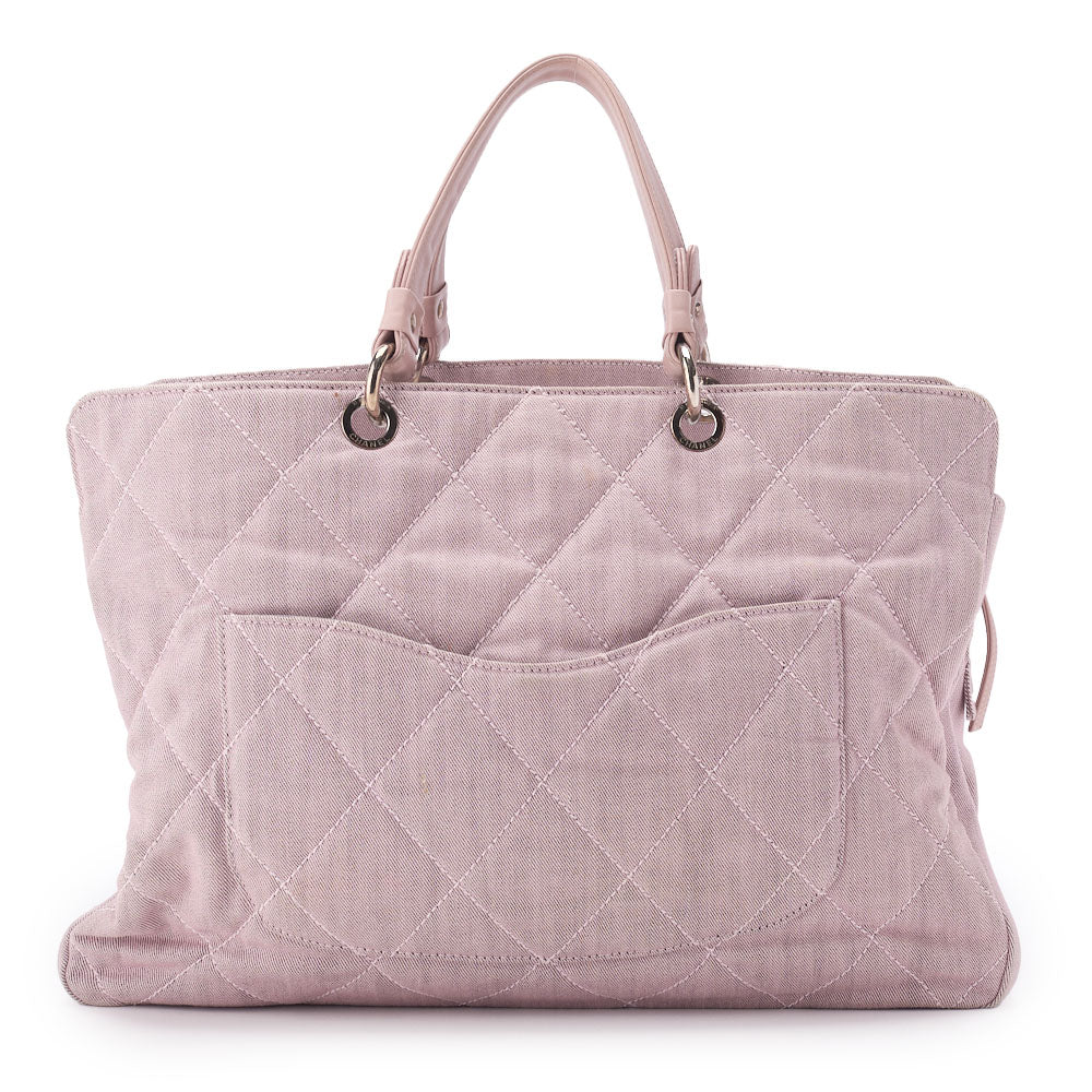 CHANEL Shoulder Bag Handbag Matelasse Coco Mark Canvas Pink Silver-Tone Hardware Pre-Owned - Vintage La Charme