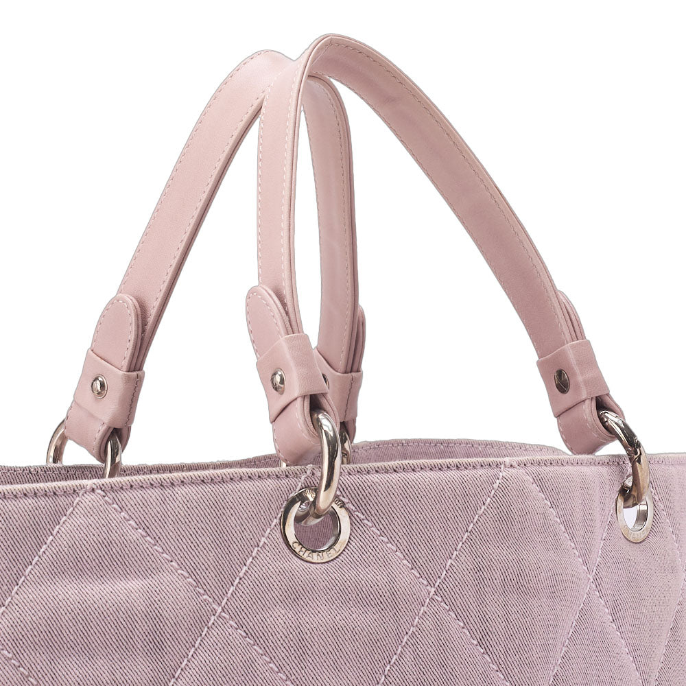 CHANEL Shoulder Bag Handbag Matelasse Coco Mark Canvas Pink Silver-Tone Hardware Pre-Owned - Vintage La Charme
