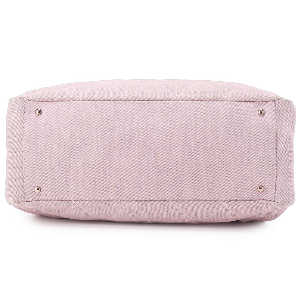 CHANEL Shoulder Bag Handbag Matelasse Coco Mark Canvas Pink Silver-Tone Hardware Pre-Owned - Vintage La Charme