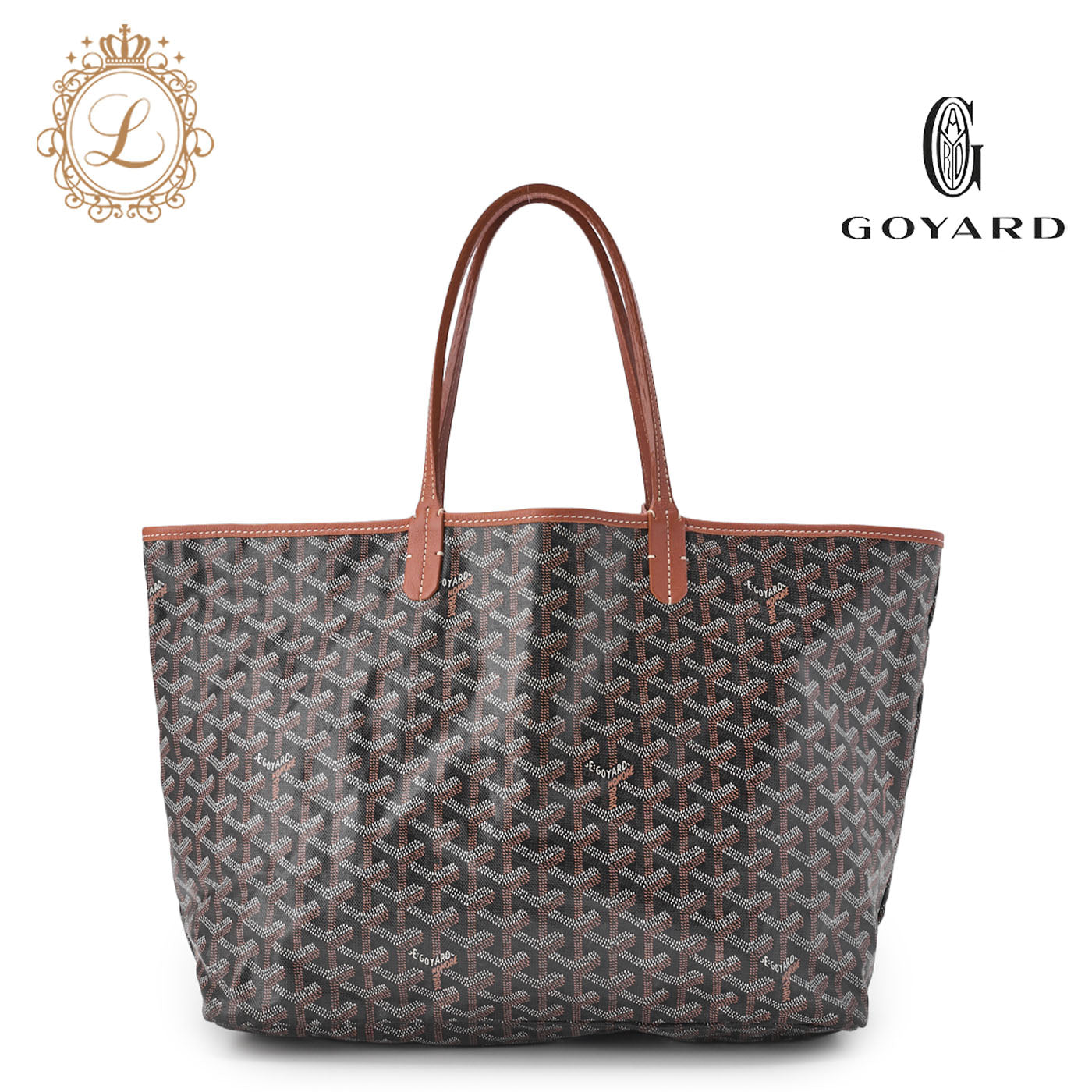 GOYARD Saint Louis PM Tote Bag, Coated Canvas, Black, Silver-Tone Hardware, Pre-Owned - Vintage La Charme