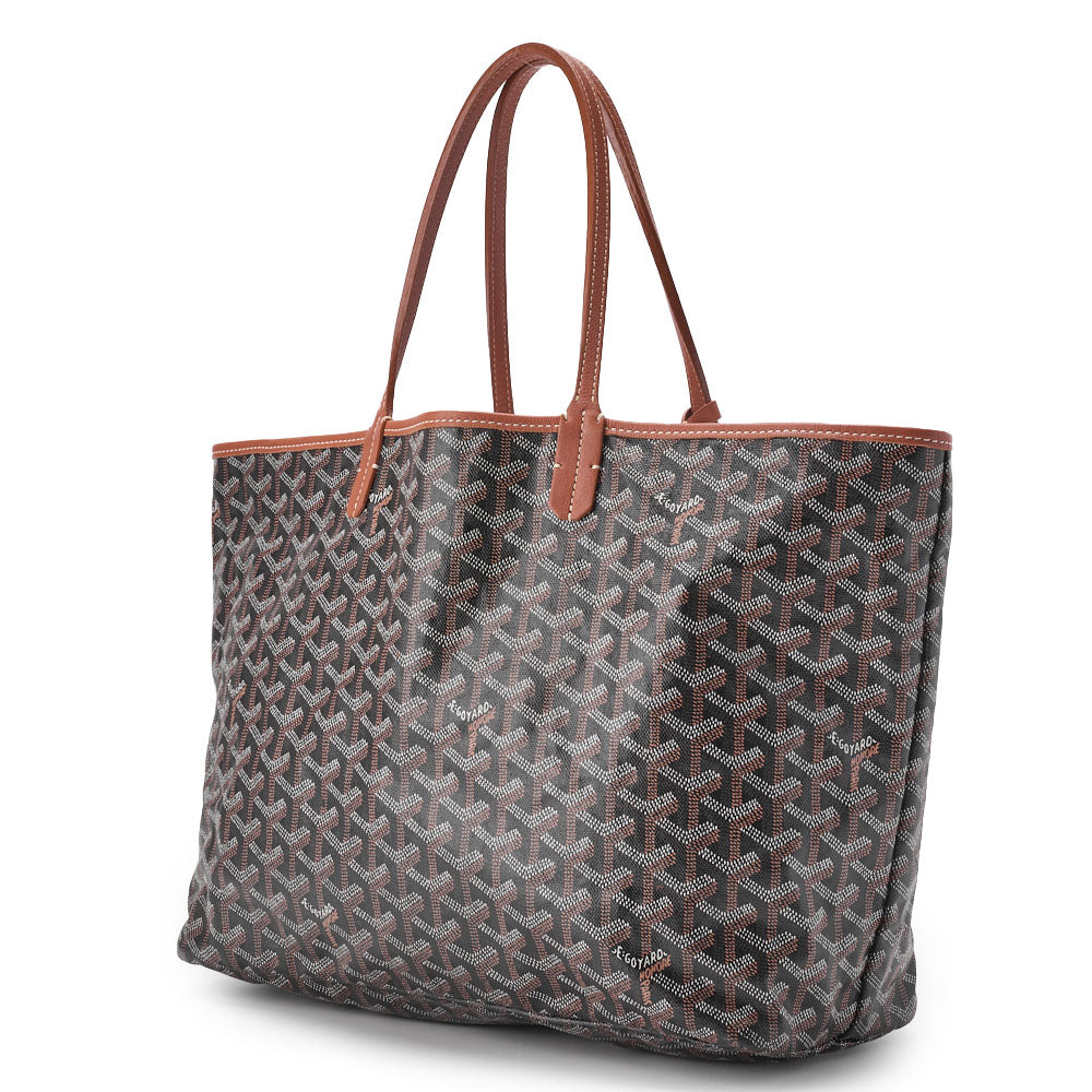 GOYARD Saint Louis PM Tote Bag, Coated Canvas, Black, Silver-Tone Hardware, Pre-Owned - Vintage La Charme