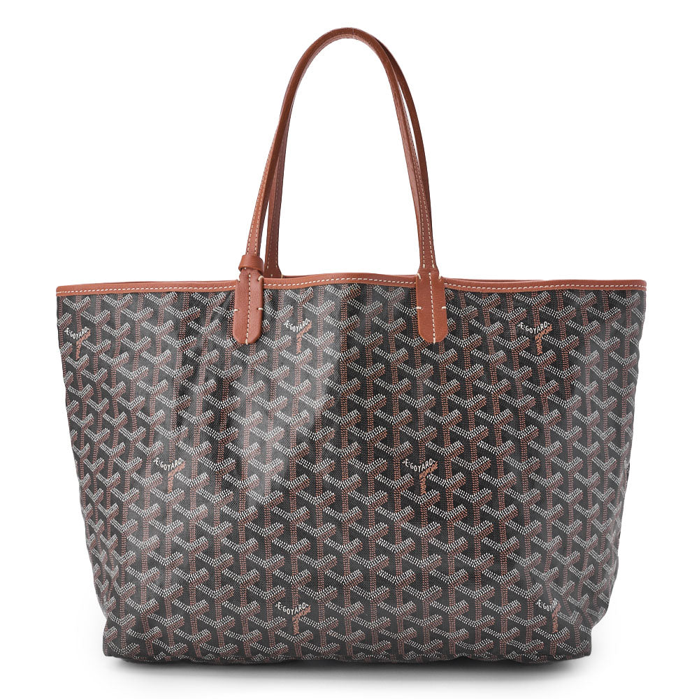 GOYARD Saint Louis PM Tote Bag, Coated Canvas, Black, Silver-Tone Hardware, Pre-Owned - Vintage La Charme