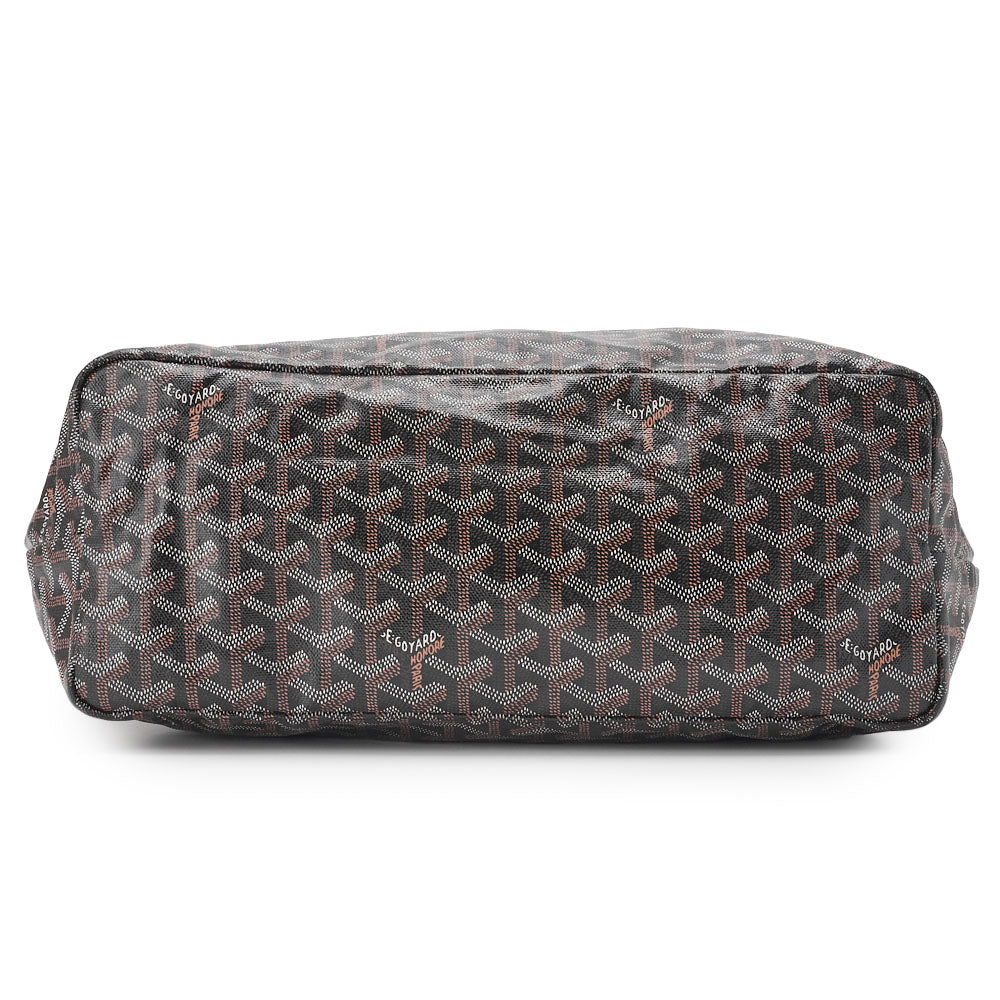 GOYARD Saint Louis PM Tote Bag, Coated Canvas, Black, Silver-Tone Hardware, Pre-Owned - Vintage La Charme