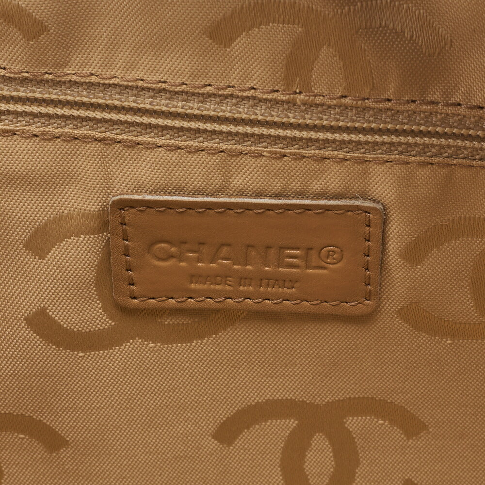 CHANEL Chain Hand Bag, Coco Mark, Calfskin, Beige, Black Metal Fittings, Pre-Owned - Vintage La Charme