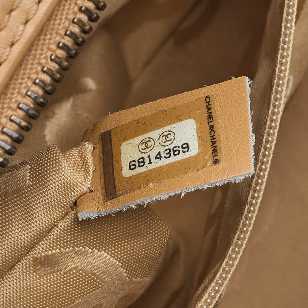 CHANEL Chain Hand Bag, Coco Mark, Calfskin, Beige, Black Metal Fittings, Pre-Owned - Vintage La Charme