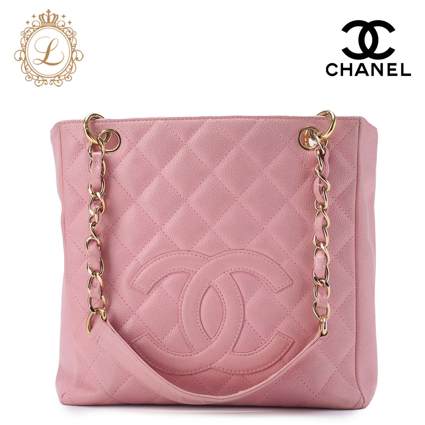 CHANEL Tote Bag Matelasse Caviar Skin Pink Gold-Tone Hardware Pre-Owned - Vintage La Charme