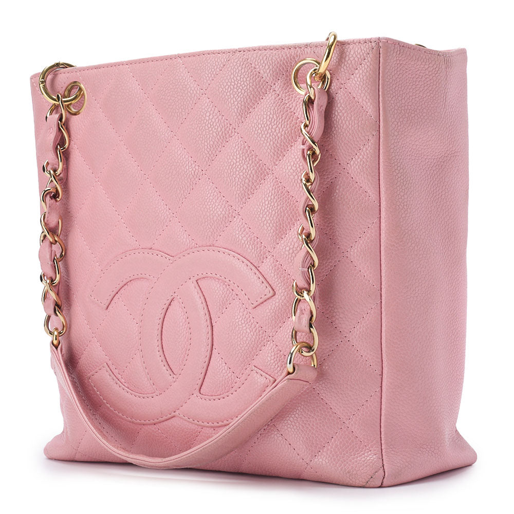 CHANEL Tote Bag Matelasse Caviar Skin Pink Gold-Tone Hardware Pre-Owned - Vintage La Charme