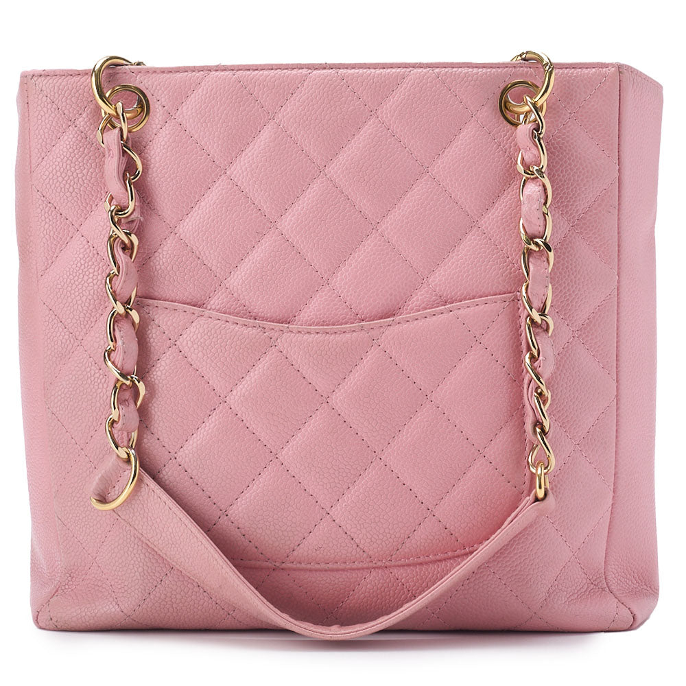 CHANEL Tote Bag Matelasse Caviar Skin Pink Gold-Tone Hardware Pre-Owned - Vintage La Charme