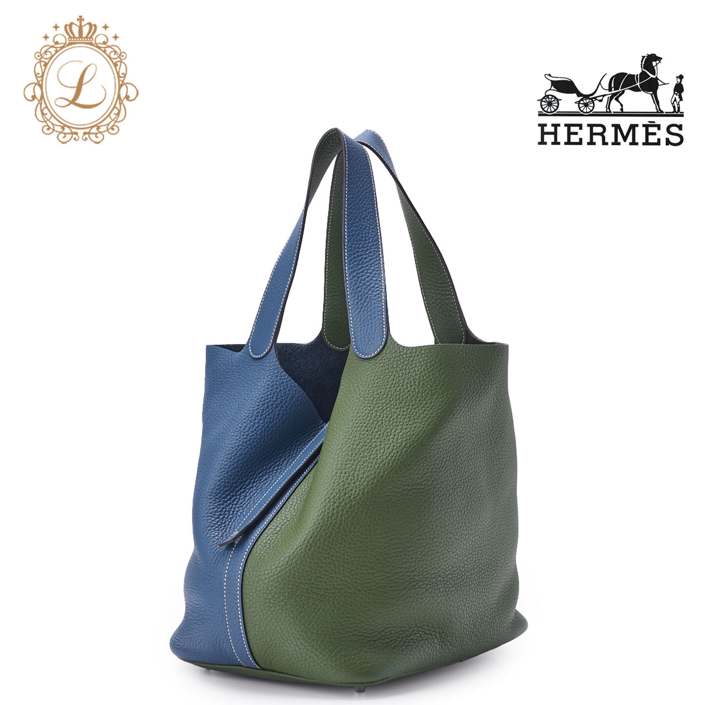HERMES Tote Bag Picotan Rock GM Tryon Clemence Colvert Canopee Silver-Tone Hardware Pre-Owned - Vintage La Charme