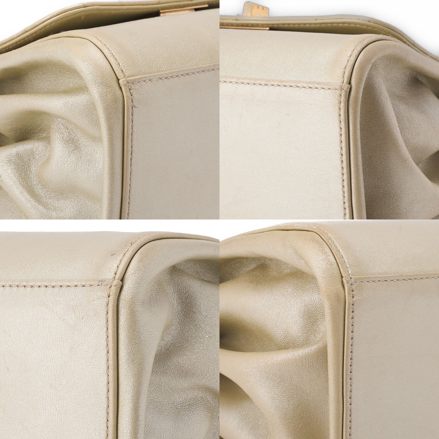 CHANEL Shoulder Bag, Chocolate Bar, 2.55 Lock, Lambskin, Gold, Gold-Tone Hardware, Pre-Owned - Vintage La Charme