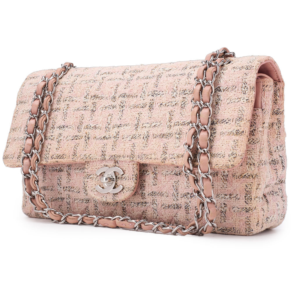 CHANEL Shoulder Bag, Matelasse Turn Lock, Jersey, Pink, Silver-Tone Hardware, Pre-Owned - Vintage La Charme