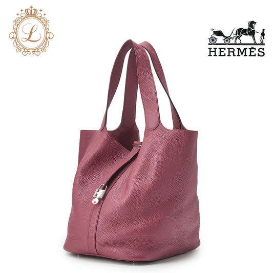 HERMES Tote Bag Picotan Rock TGM Tryon Clemence Corosewood Silver-Tone Hardware Pre-Owned - Vintage La Charme